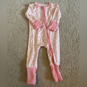 Caden Lane Blush Leopard‎ Convertible Zip Romper 0-3 mos